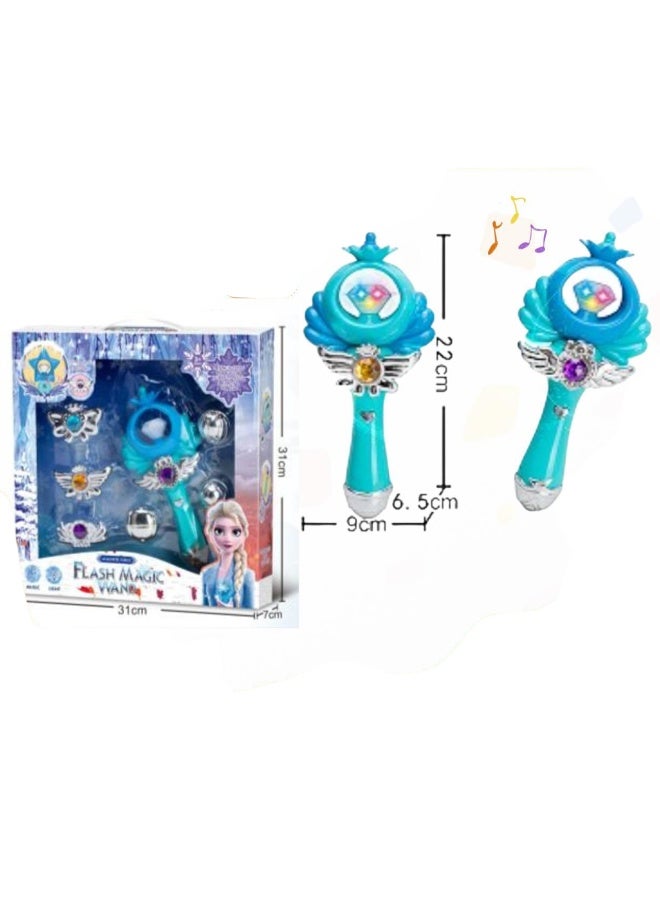 Magic Wand with Light Music Sound Effect Kids Toy Star Flash Stick Spinner Wands